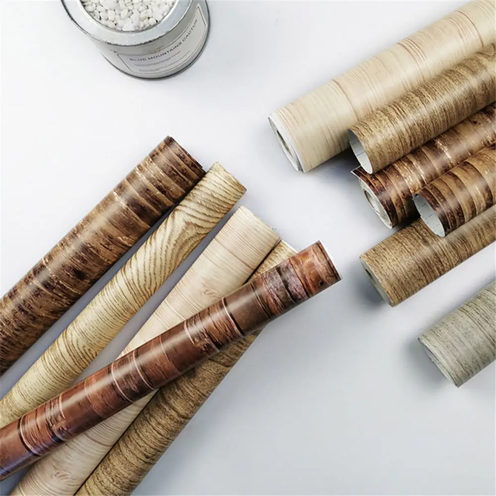 5 Styles Retro Wood Grain Contact Paper Self Adhesive Shelf Drawer