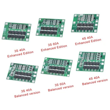 

3S 4S 40A 60A Li-ion Lithium Battery Charger Protection Board 18650 BMS For Drill Motor 11.1V 12.6V/14.8V 16.8V Enhance Balance