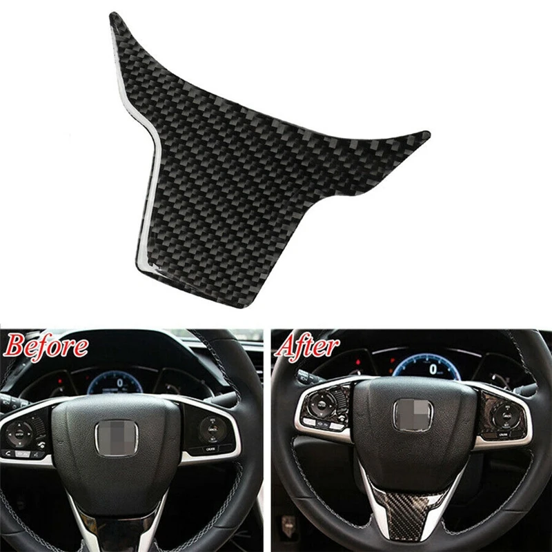 

Car Carbon Fiber Style Steering Wheel Panel Cover Trim for Honda Civic 10Th 2016-2019 Interior Mouldings