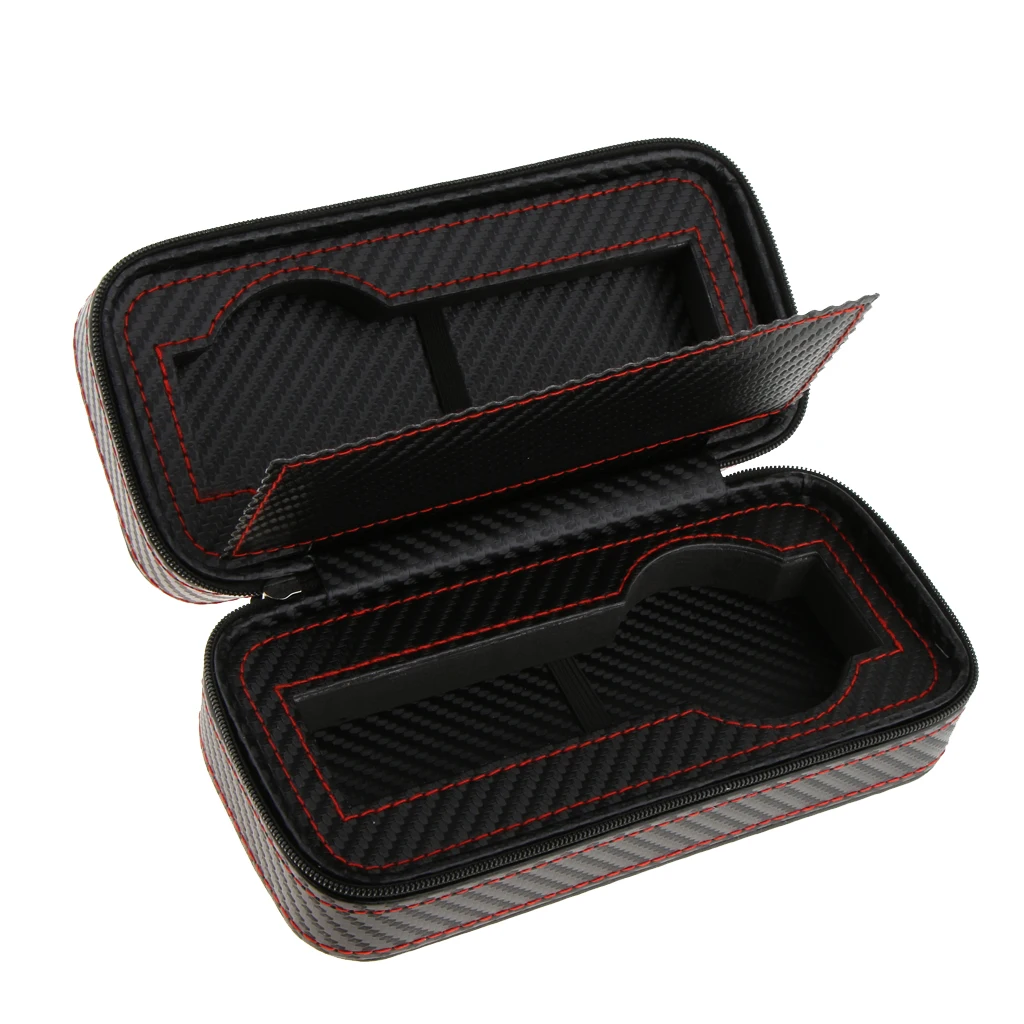 PU Leather Watch Display Box Zip Case Portable Travel Storage Wristwatch Organizer