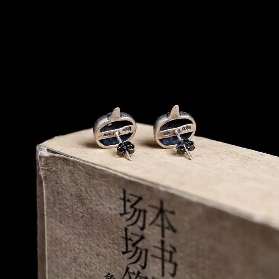 Orecchini a forma di zucca di Halloween in argento sterling: resina di