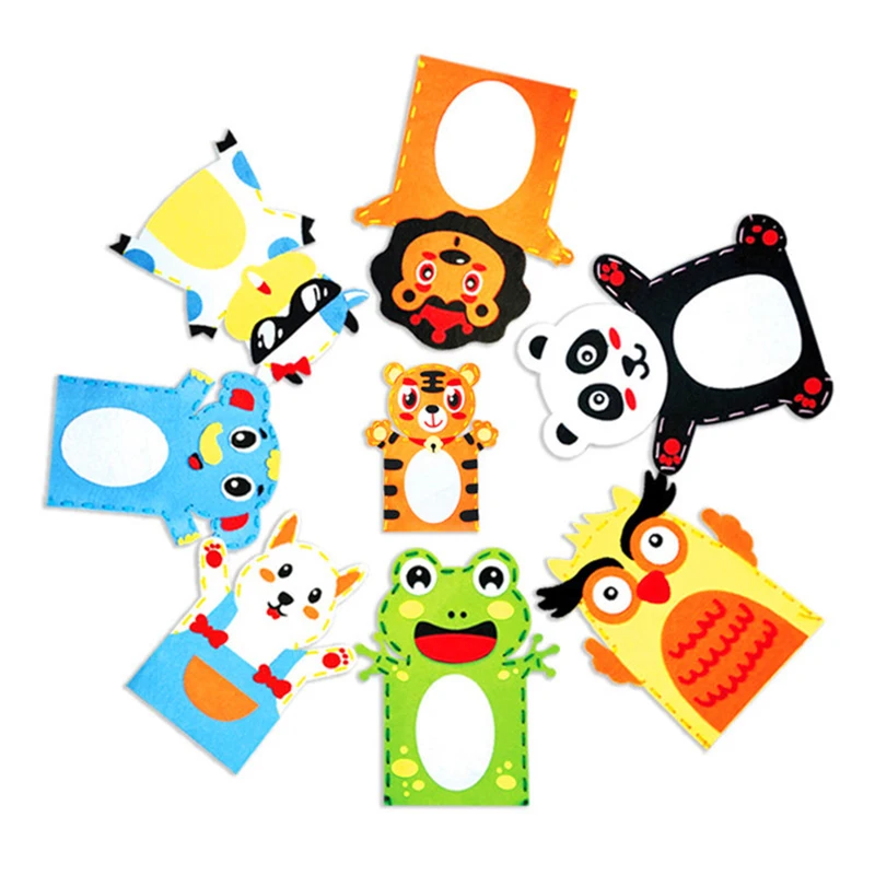 New kindergarten arts crafts diy toys Creative Cartoon Nonwoven Fabric Glove crafts kids Finger educational for 3