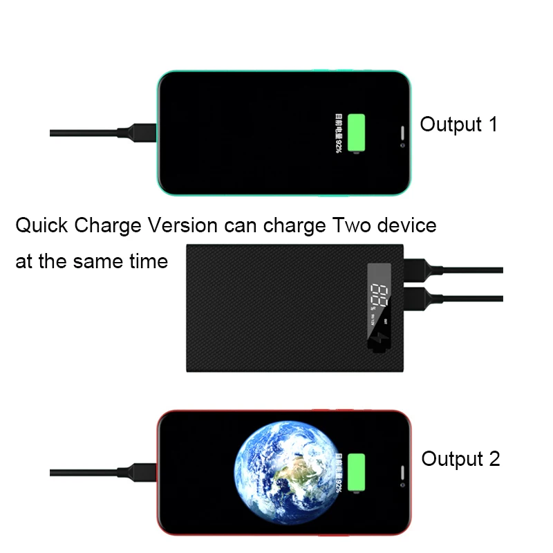 Welding Free 5*18650 Battery Storage Box PD QC3.0 USB 10W Fast Wireless Charging Power Bank Case 18650 Battery Holder Box