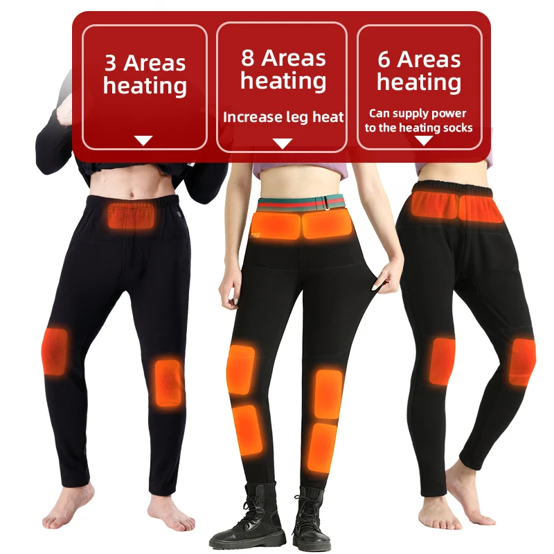Casual Pants Winter outdoor sports warm pants men women electric heating USB charging heating clothing plus velvet thick