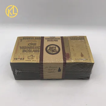 

100pcs One Vigintillion Dollars 24K Gold Zimbabwe banknote ticket for collection and souvenir gift