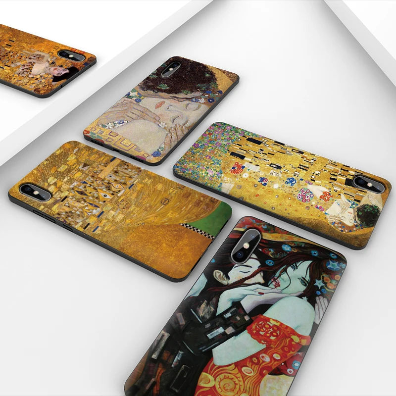 Чехол для телефона iPhone 11 Pro Max XR XS MAX X Gustav Klimt Apple 8 7 6 5S s Plus Силиконовый ТПУ