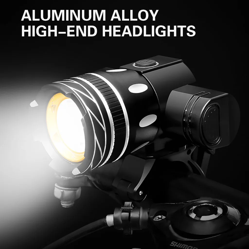 

T6 Headlights Bicycle Light Headlight Night Ride Flashlight Riding Accessories Headlight with USB Rechargeable Cycling light10.8