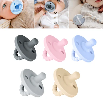 

5 colors Soft Baby Nipple Food Grade Silicone Teether Infant Dummy Soother Pacifier Teething Toy Nursing Accessories newborn