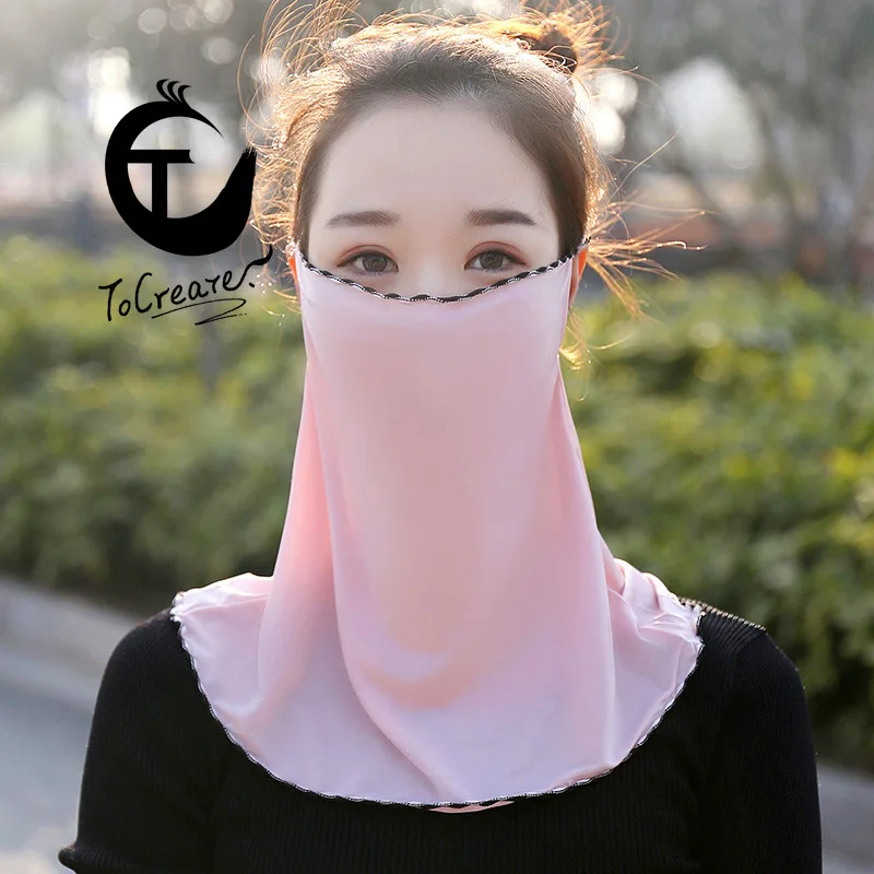 

2020 New Summer Sunscreen Mask Female Big Scarf Viscose Fiber Mask Fashion Tulle Sunshade Dustproof Riding Ear