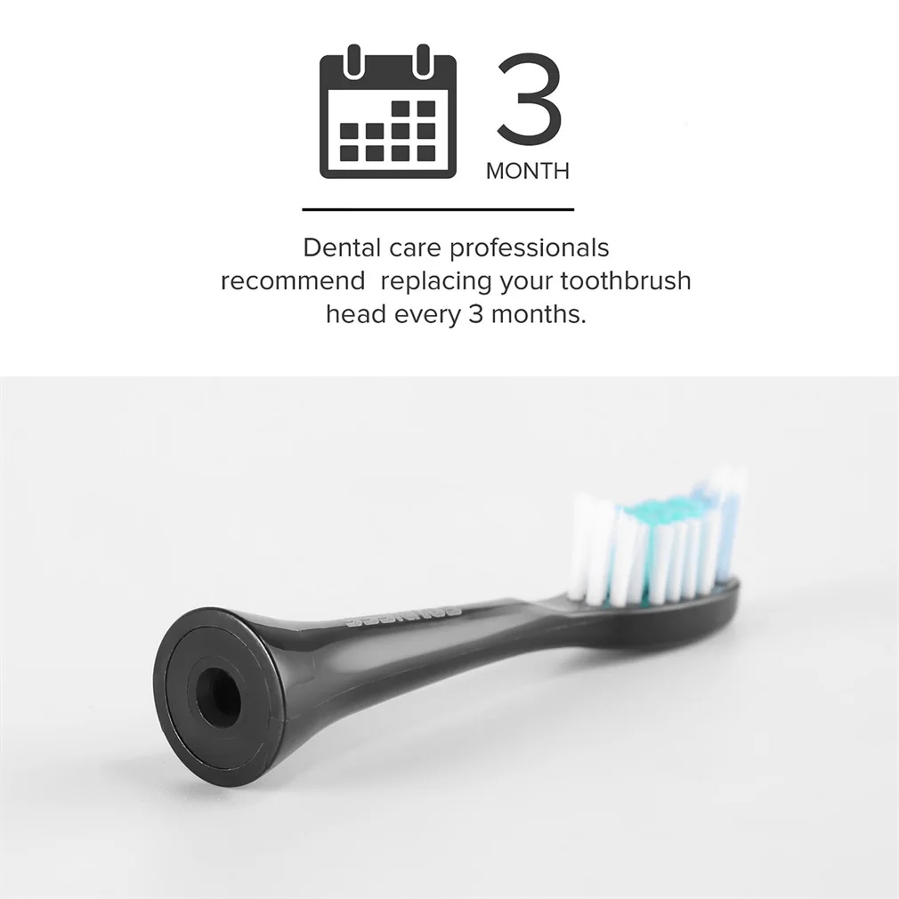 SOUNESS 2PCS Best Replacement Professional Oral Electric Toothbrush Heads Vitality Precision Clean Tooth Brushes SN601