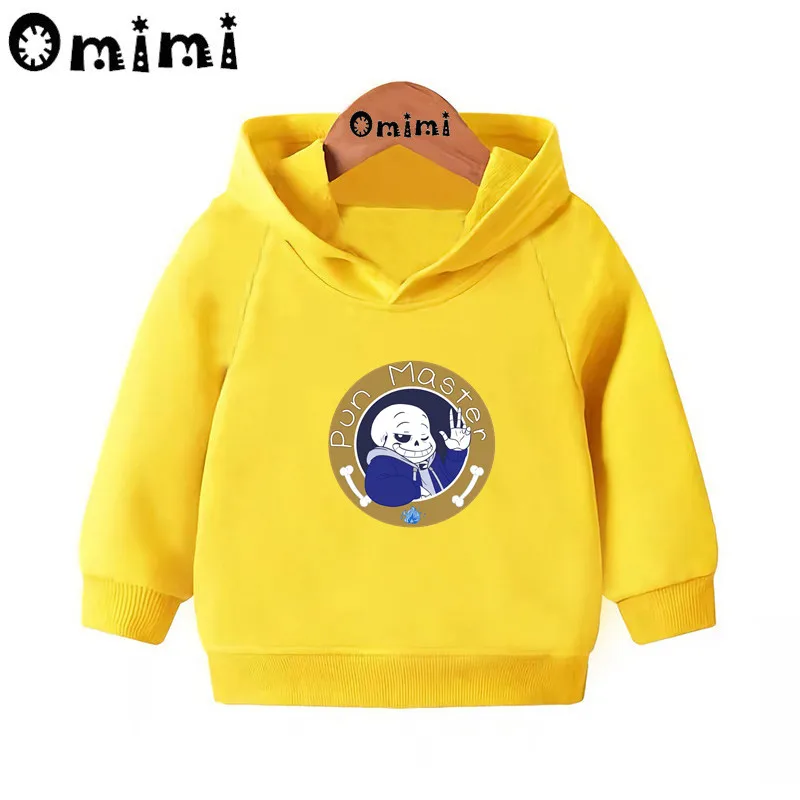 Skull Brother Undertale Sans/милые Свитшоты детские толстовки с капюшоном крутой пуловер для малышей топы для девочек и мальчиков, осенняя одежда KMT2405 - Цвет: Yellow-2405J