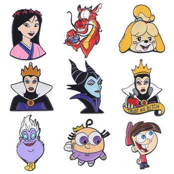 

P4049 Dongmanli Funny Jewelry Figure Evil Queen Metal Enamel Pins and Brooches Cool Lapel Pin Badge Friend Gifts Anime