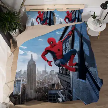 

3D Spider man Bedding Sets for Kids Bedroom Single Size Quilt Covers Twin Coverlets Boy's Home Decor Queen Bedspread King Duvet