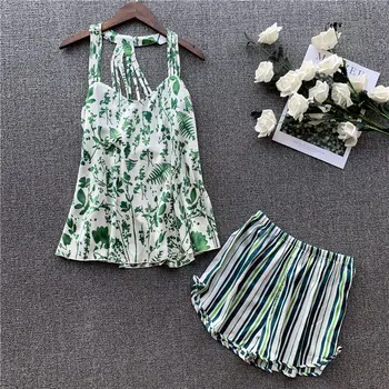 

Silk Pajamas for Women Floral Womens Pajama Set Summer Pyjamas Women Satin Sleepwear V-Neck Pijama Mujer 2 Piece Sets