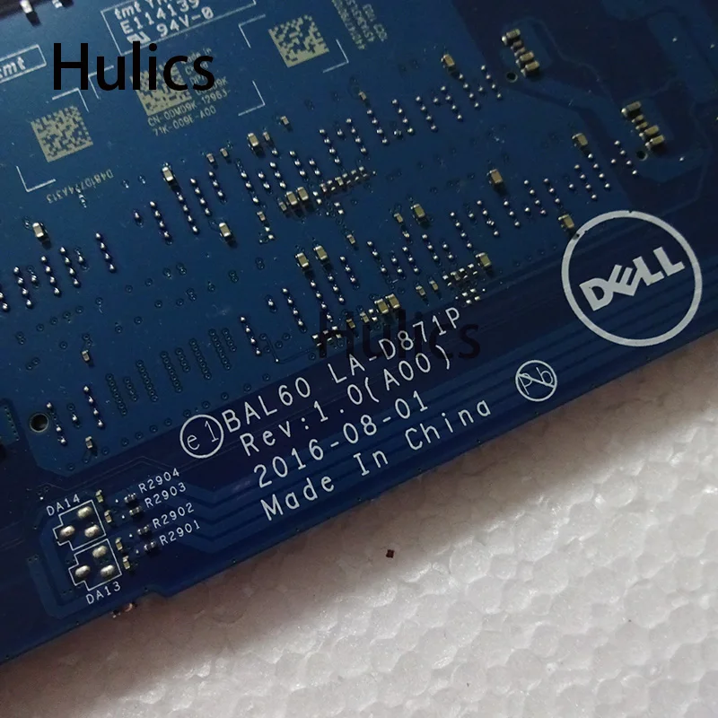 Hulics для 14 5468 5468D 5566 CN-0DMD9K 0DMD9K DMD9K Материнская плата ноутбука BAL60 LA-D871P W/SR2ZW I3-7100U