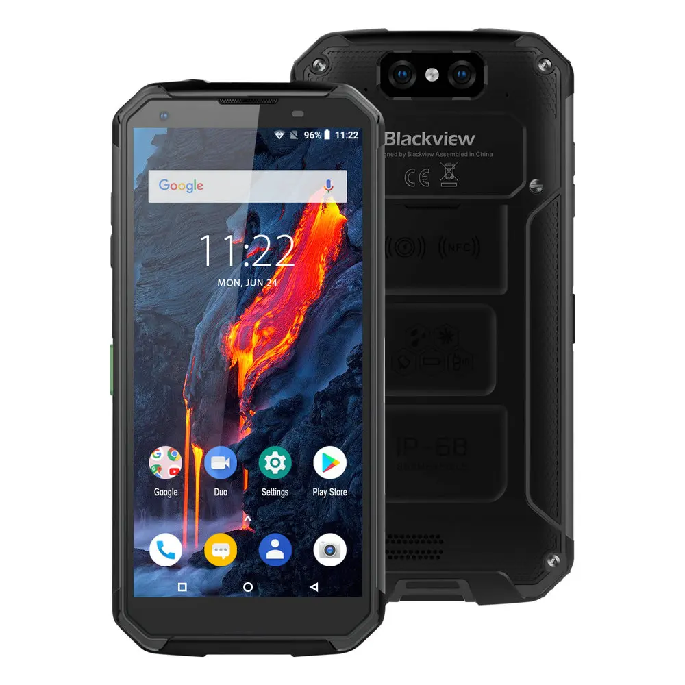 Blackview BV9500 IP68 смартфон Водонепроницаемый 5,7 дюймов 18:9 MT6763T Octa Core 4 ГБ+ 64 ГБ двойной 16.0MP Камера Android 8,1 мобильный телефон - Цвет: black