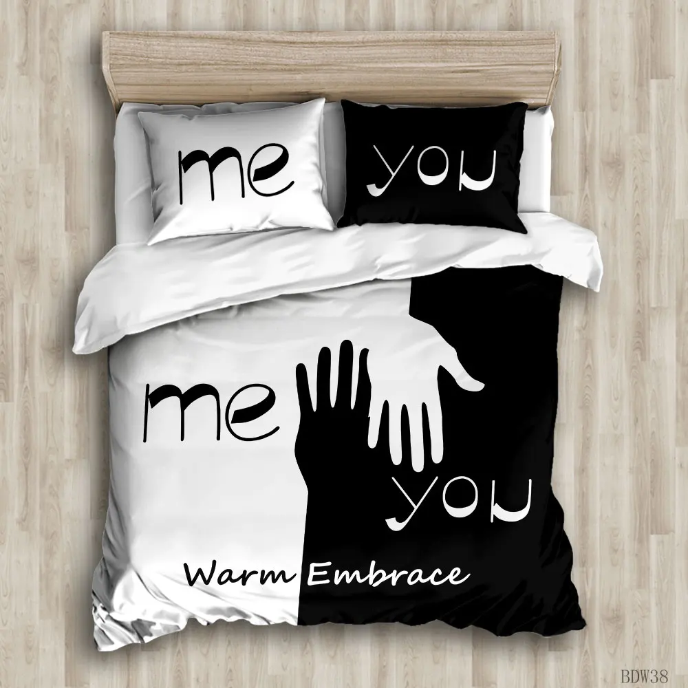 

Sweet couple Duvet Cover Sets custom Bed Linens Bedding Sets with Pillowcase king Size Bedclothes Comforter Covers