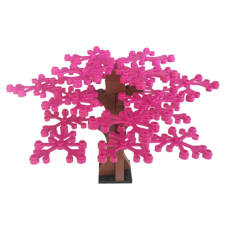 Small Tree Rose Red Обучающий строительный блок город Нью-Йорк Центральный парковое дерево MOC образовательный кирпич-без оригинальной коробки - Цвет: Small Tree Rose Red