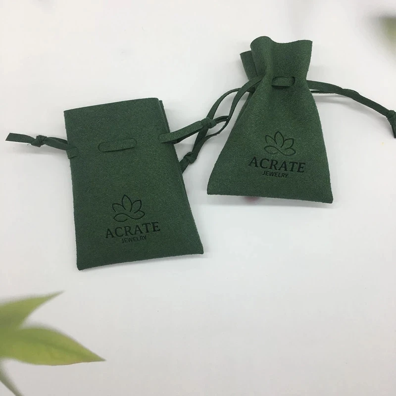 100pcs dark pink custom jewelry packaging pouches custom logo chic small wedding favor microfiber jewelry bags