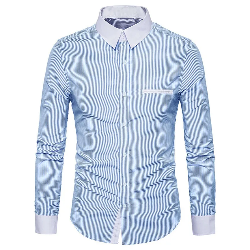 Camisas Hombre Manga Larga приталенная Мужская Модная рубашка с длинным рукавом