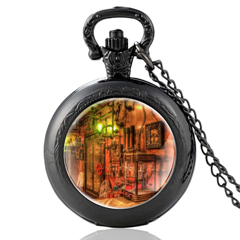 

Unique Steampunk Style Design Vintage Quartz Pocket Watch Men Women Glass Dome Charm Pendant Necklace Hours Clock Gifts