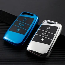 

TPU Car Key Case Cover Remote Holder For Volkswagen VW MK2 Magotan Passat B8 CC Tiguan For Skoda Superb A7 Shell
