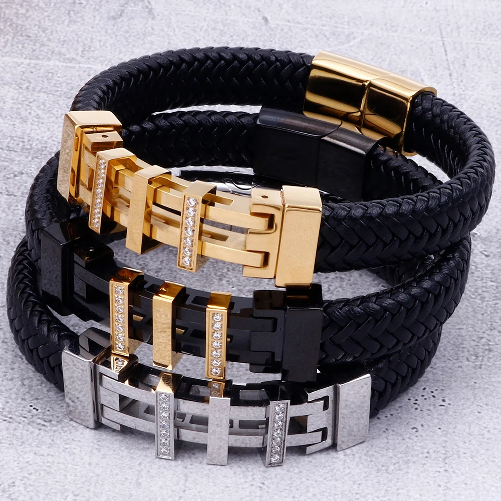 Men's Mesh Stainless Steel Charm Bracelet - Opulenti Jewellers