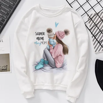 

Autumn 2019 Mother's Day Women's Sweatshirt Harajuku Kawaii Super Mom Hoodie Casual Comfortable Vogue Aesthetic Lovely Hoodies