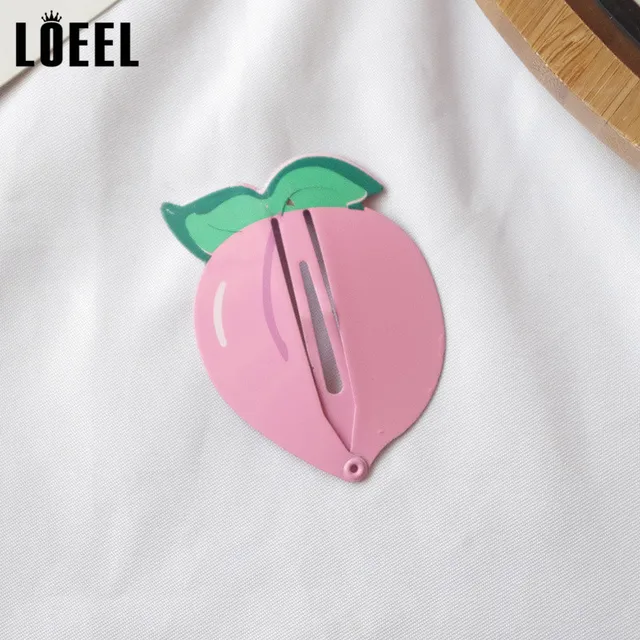 New Kids Hair Accessories 2-6Pcs/Set Painted Printing Fruit Hair Clips Headwear Set Cute Avocado Hairpins Headdress For Girls 2pcs peach