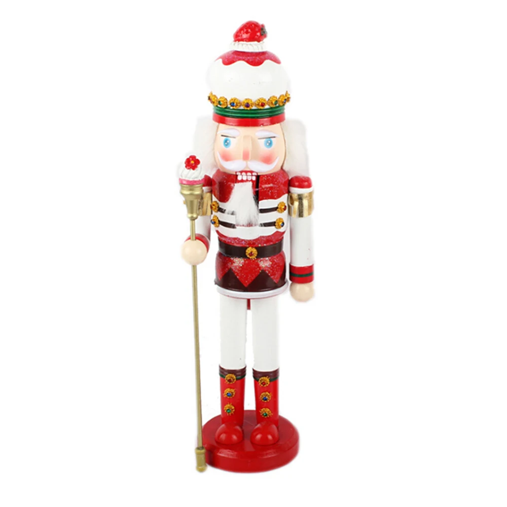 

Puppet Nutcracker Solid Wood Ornaments Christmas Gift Walnut Soldiers Ornaments For Home Desktop Santa Claus Decor