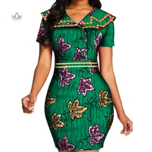 

African dresses for women casual elegant evening Ankara Fashion Short robe Doll Large Lapel Collar Ladies Midi outfits Wy5299