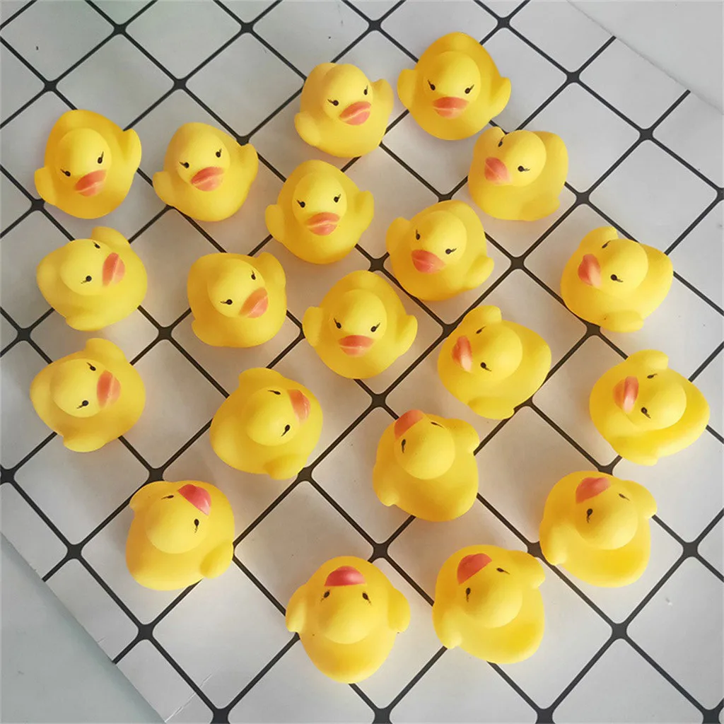 20 штук, игрушки для душа, утка, пластик, утки, BB, игрушки для купания, для детей, резиновая утка, детская игрушка для душа, вода, для ванны, писклявые игрушки, водные игры