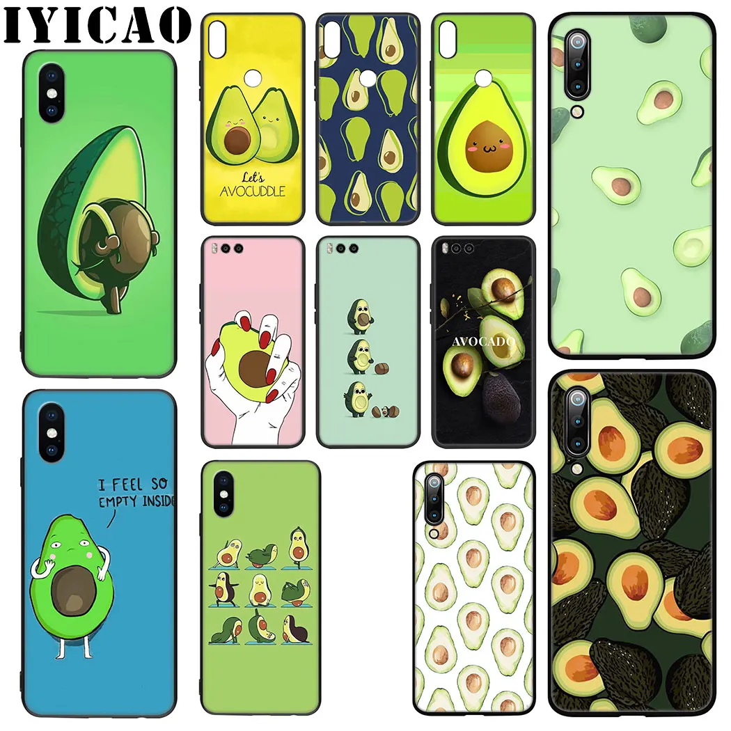 Мягкий чехол IYICAO Fnny Avocado для Xiaomi Mi 10 9 8 A3 A2 9T Pro Lite A1 CC9 CC9E 5X 6X |