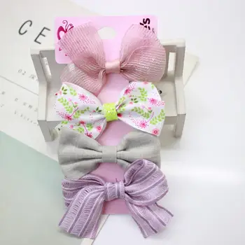 

4 Pcs/set handmade cloth with bow tie hairpin girl princess bow tie hairpin children hairpin accessories