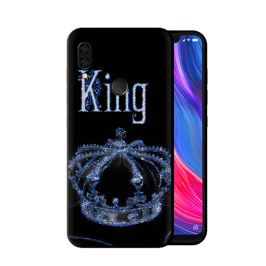 B12 EWAU King queen пара влюбленных силиконовый чехол для телефона для Xiaomi Redmi Note 4 4X5 6 7 8 Pro 5A Prime 8t - Цвет: B12