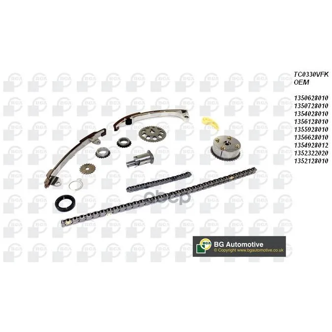 Комплект Цепи Грм Toyota Avensis Verso 2001-2005, Camry 2001-2004, Previa 2000-2007, Rav-4 2000-2006 Bga арт. TC0330VFK