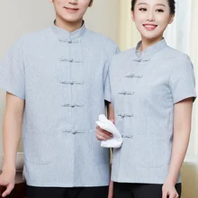 Косметичка рабочая одежда китайский стиль женский мужской костюм оздоровительный клуб массаж сауна Униформа салон красоты спа Спецодежда Топ