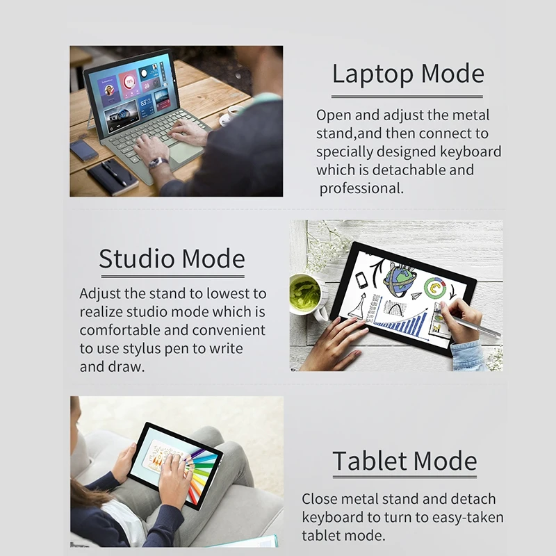 Jumper Ezpad Go 2 в 1 планшетный ПК 11,6 дюймов Windows 10 Apollo Lake N3450 Четырехъядерный 4 ГБ 128 ГБ МП фронтальная камера Tabet Pc