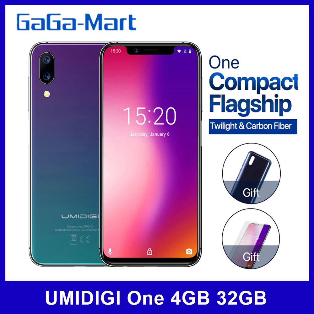 UMIDIGI One смартфон с 5 9 дюймовым дисплеем восьмиядерным процессором ОЗУ 4 Гб ПЗУ 32 ГБ