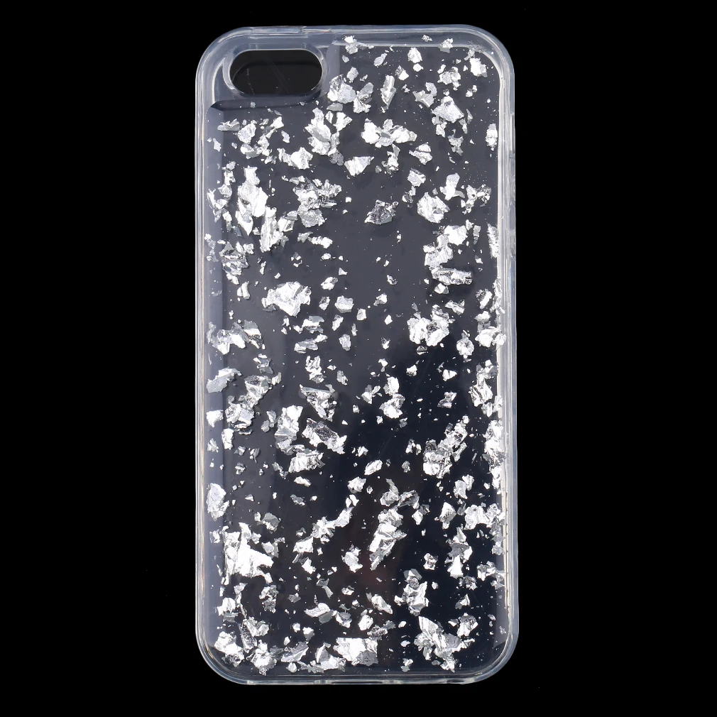 New Luxury Bling Gold Sequin Clear TPU Gel Rubber Mobile Phone Case For iPhone |