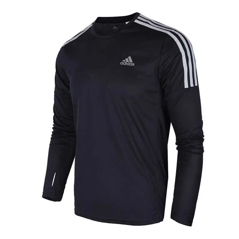 Новое поступление Adidas RUN 3S v-образной КРЕПЕЖНОЙ ПЛАСТИНОЙ LS м Для Мужчин's футболки спортивная одежда с длинными рукавами