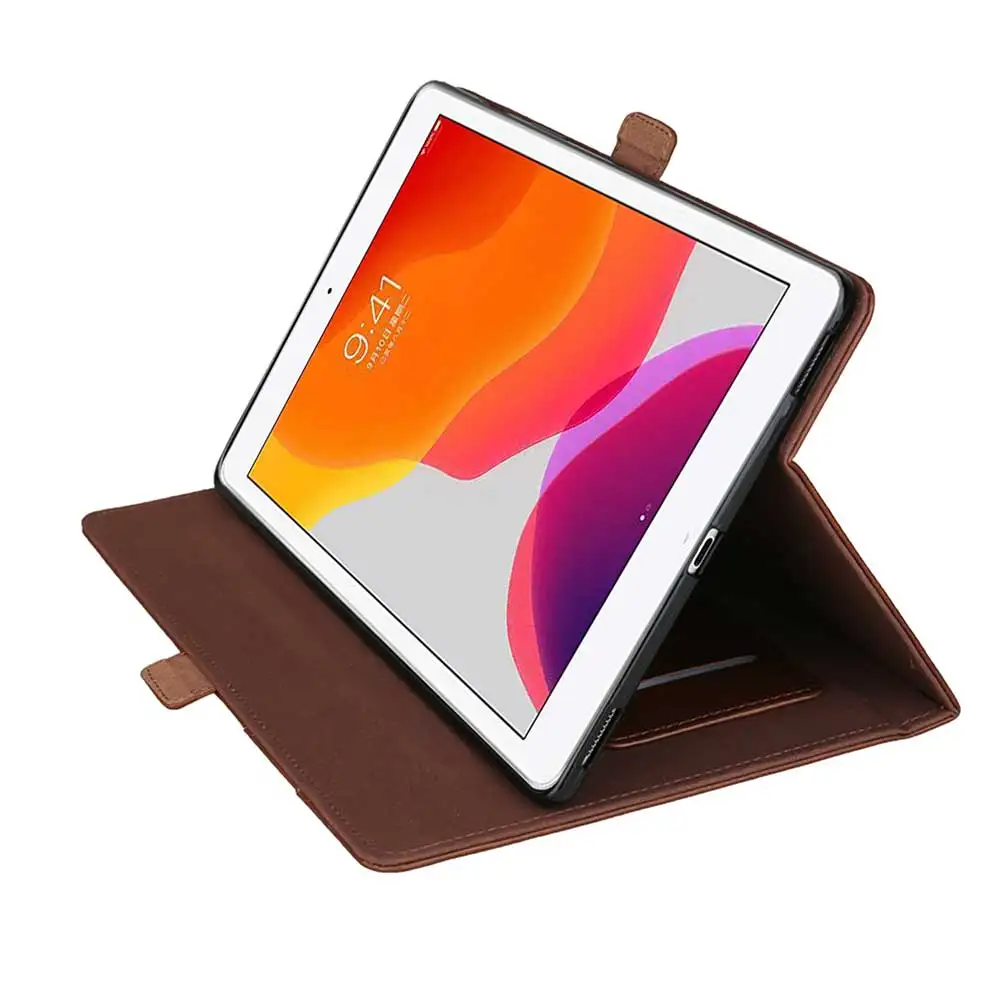 Умный чехол с функцией автоматического сна для iPad 10,2 дюймов, чехол из искусственной кожи, откидной Чехол-подставка для iPad 10,2 '', чехол с отделением для карт