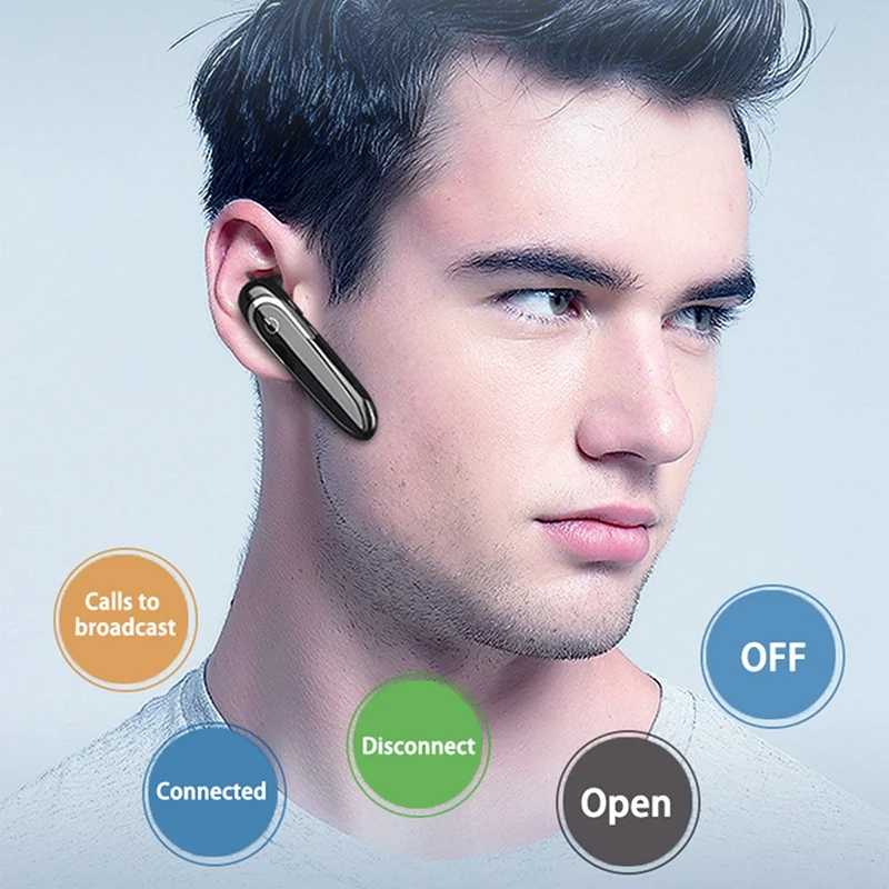 Беспроводные bluetooth-наушники Hands-Free, bluetooth-гарнитура, наушники-вкладыши с микрофоном, чехол для наушников для телефона, ПК