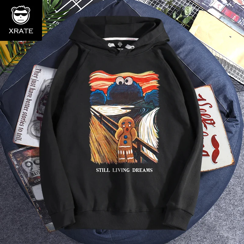 

Mens hoodies spring and autumn thin yellow port trendy brand large size loose spring hooded coat hoodie we bare bears