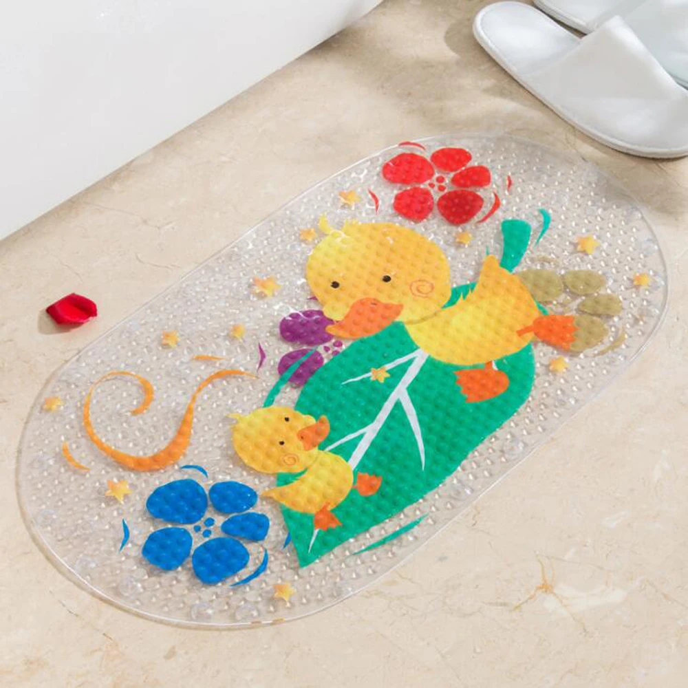 

PVC Non-Slip Bath Mat Shower Carpet with Sucker for Kids Bathroom Toilet Carpet Mat Decor