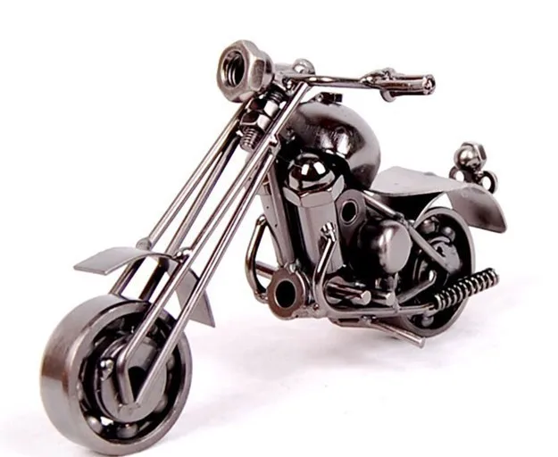 Modèle de moto en métal en fer forgé, fait à la main, décorations de maison  rétro, petit article de décoration - AliExpress