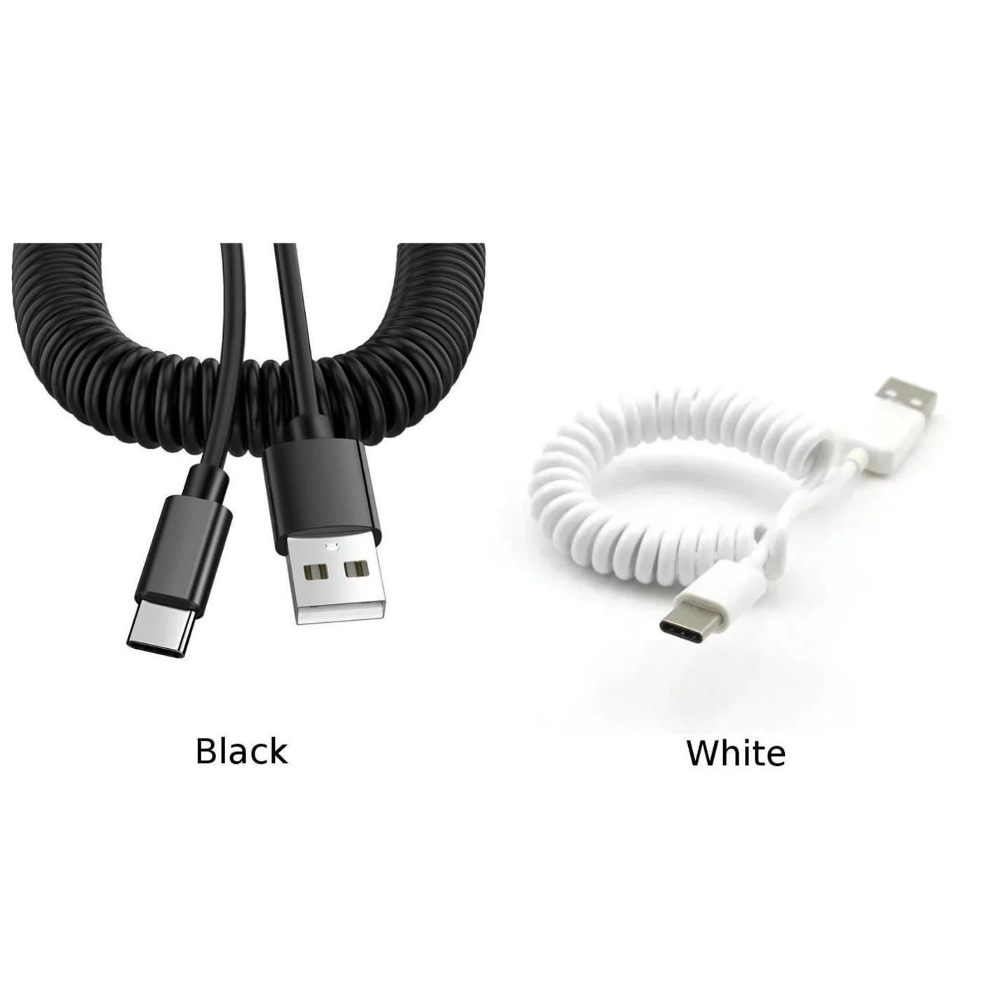 Type C Cable Charger USB C Data Sync Spring Coiled Cellphone Connector Adapter Type C Cable Charger USB C Data Sync Spring Coiled Cellphone Connector Adapter