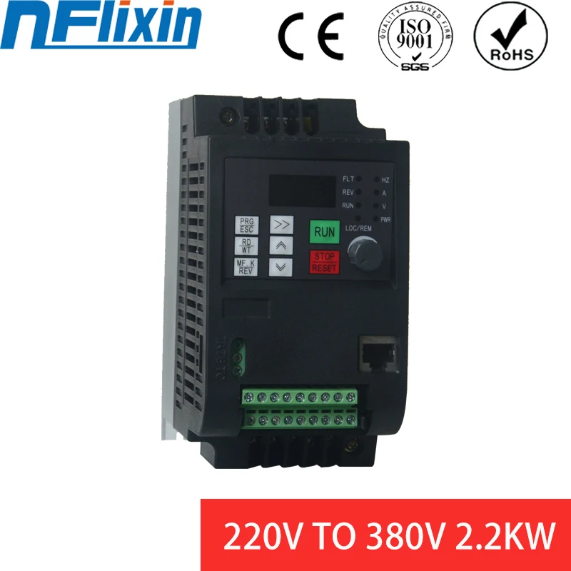 Frequency Converter Adjustable Speed VFD Inverter 1.5KW/2.2KW 3P 220V to 380V for Motor inverter | Обустройство дома