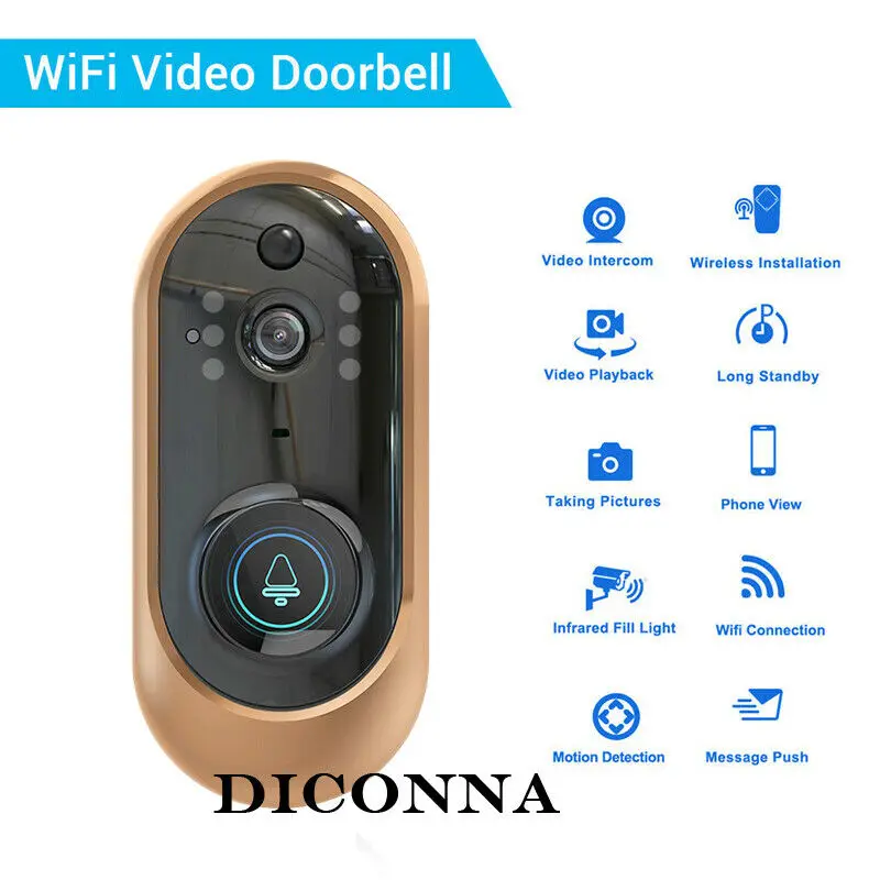 1080P Wi-Fi беспроводной видео дверной звонок Двусторонняя связь умный дверной Звонок камера безопасности