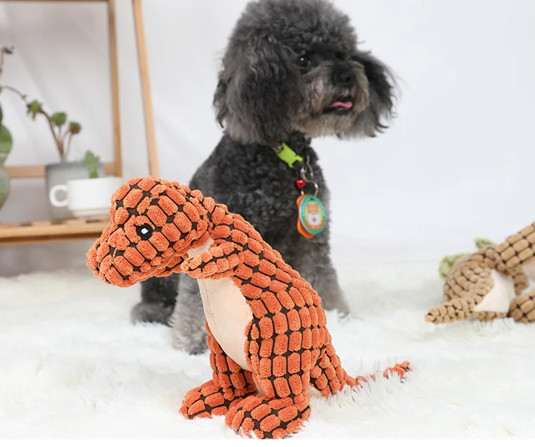 Игрушка для домашних животных, кукуруза, бархатная Фигурка динозавра, голосовое сопротивление кусанию, плюшевые товары для домашних собак